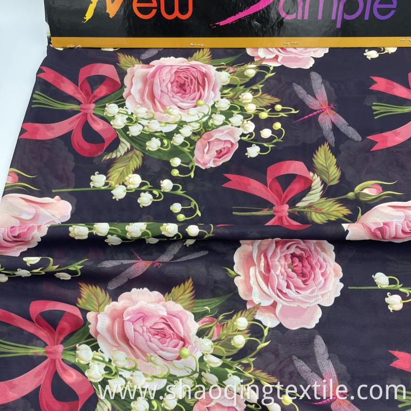 Flower Printed Polyester Textile Jpg